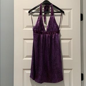 GUESS purple satin halter dress
